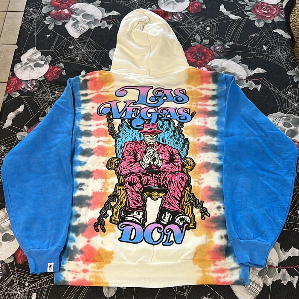 NWT WARREN LOTAS LAS VEGAS DON TYE DYE HOODED HOODIE SIZE MENS MEDIUM RARE